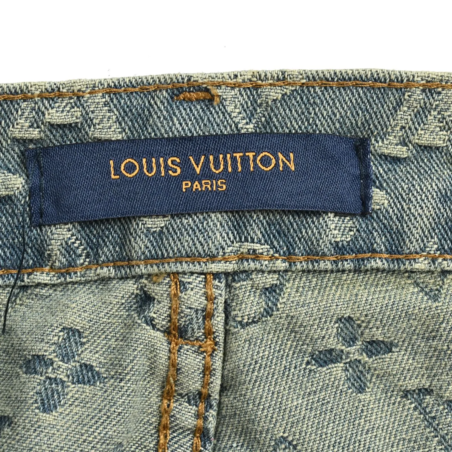 Louis Vuitton/Louis Vuitton all-over printed jacquard straight washed jeans